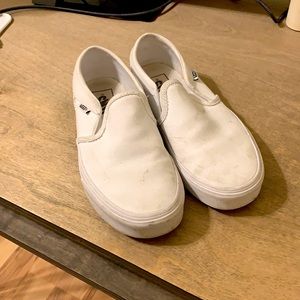 White vans size 6 slip ons